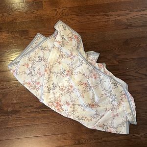 Dusty blue and pink floral scarf